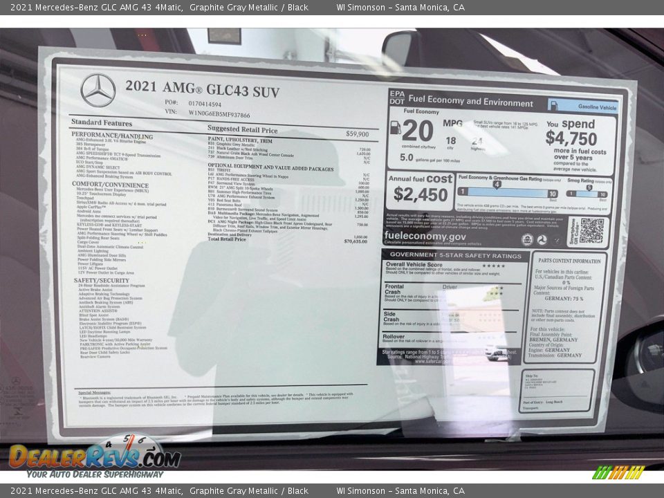 2021 Mercedes-Benz GLC AMG 43 4Matic Graphite Gray Metallic / Black Photo #13