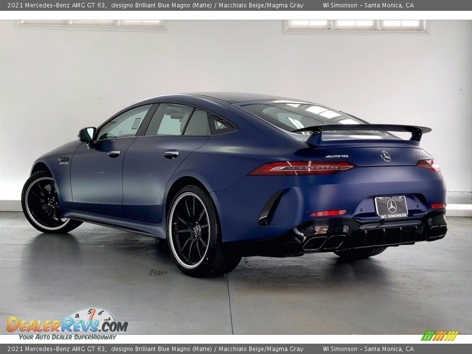 2021 Mercedes-Benz AMG GT 63 designo Brilliant Blue Magno (Matte) / Macchiato Beige/Magma Gray Photo #2