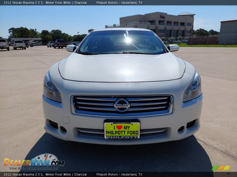 2012 Nissan Maxima 3.5 S Winter Frost White / Charcoal Photo #2