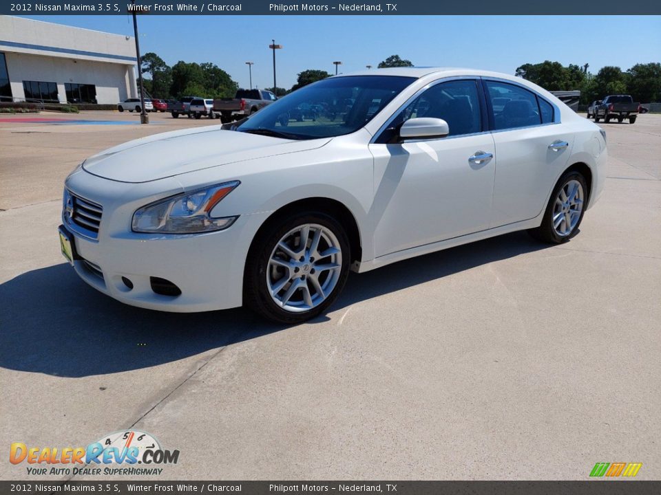 2012 Nissan Maxima 3.5 S Winter Frost White / Charcoal Photo #3