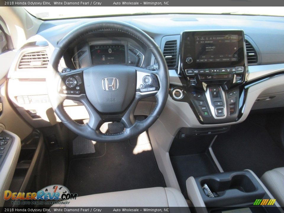 2018 Honda Odyssey Elite White Diamond Pearl / Gray Photo #15