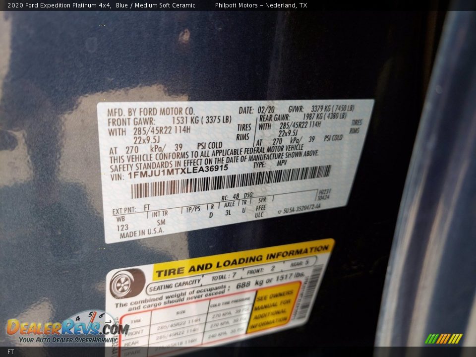 Ford Color Code FT Blue