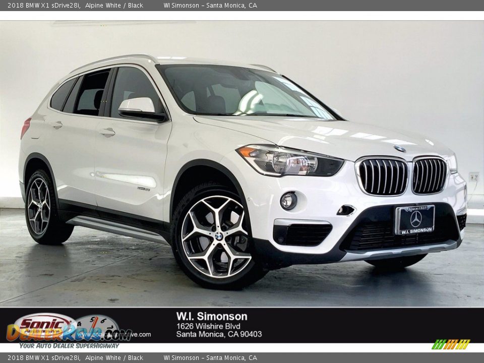 2018 BMW X1 sDrive28i Alpine White / Black Photo #1