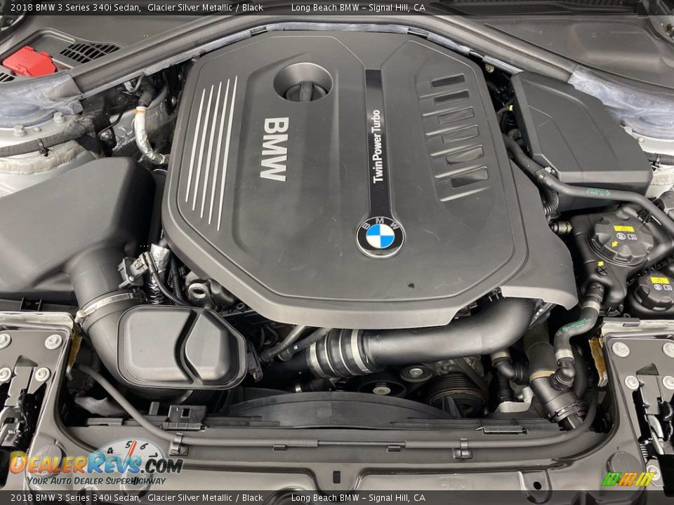 2018 BMW 3 Series 340i Sedan Glacier Silver Metallic / Black Photo #12
