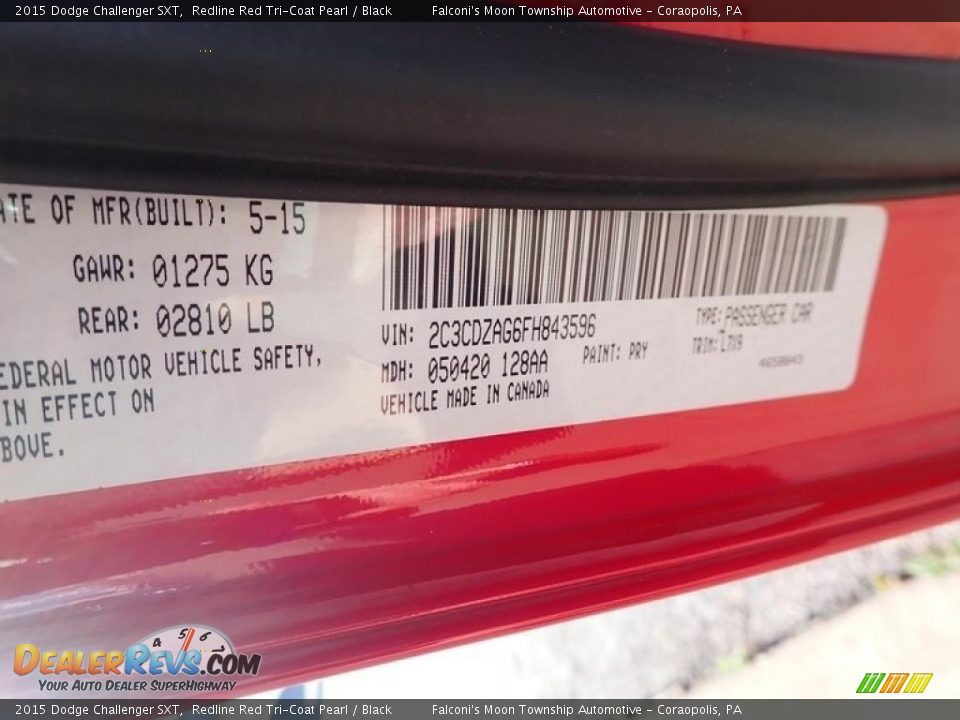 2015 Dodge Challenger SXT Redline Red Tri-Coat Pearl / Black Photo #28