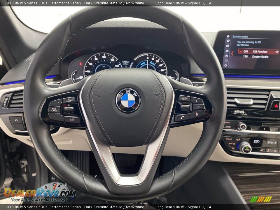 2018 BMW 5 Series 530e iPerfomance Sedan Dark Graphite Metallic / Ivory White Photo #18