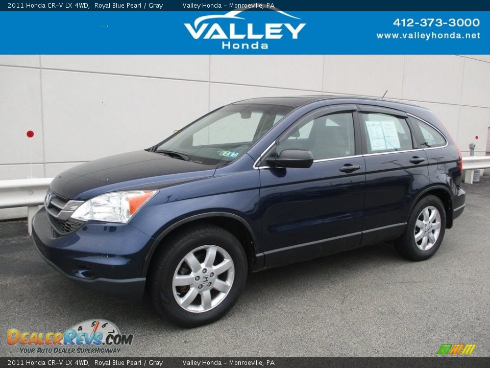 2011 Honda CR-V LX 4WD Royal Blue Pearl / Gray Photo #1