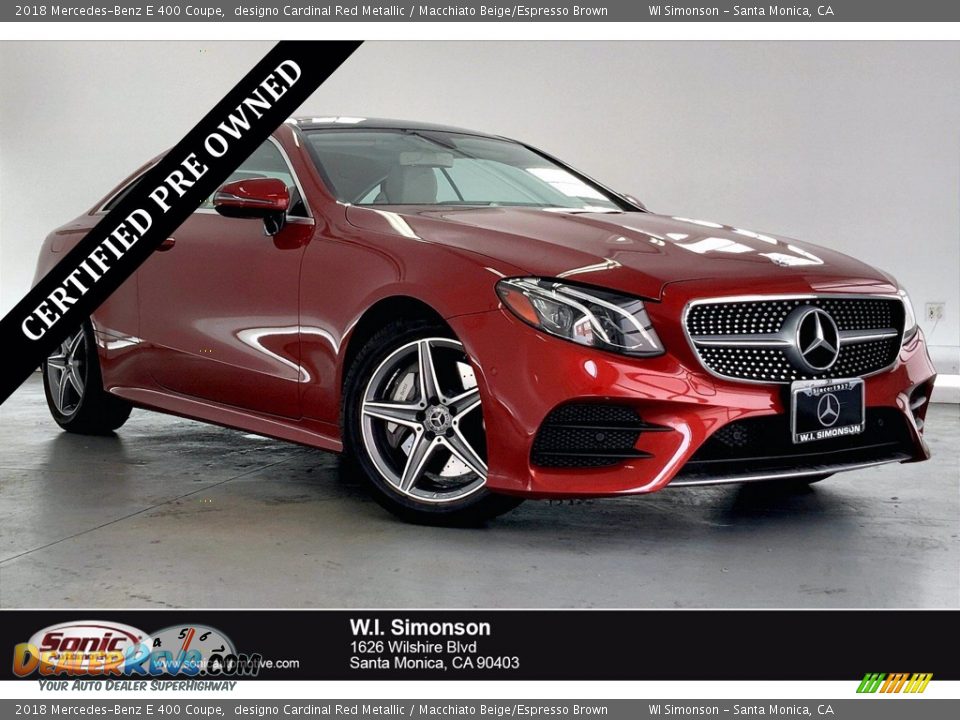 2018 Mercedes-Benz E 400 Coupe designo Cardinal Red Metallic / Macchiato Beige/Espresso Brown Photo #1