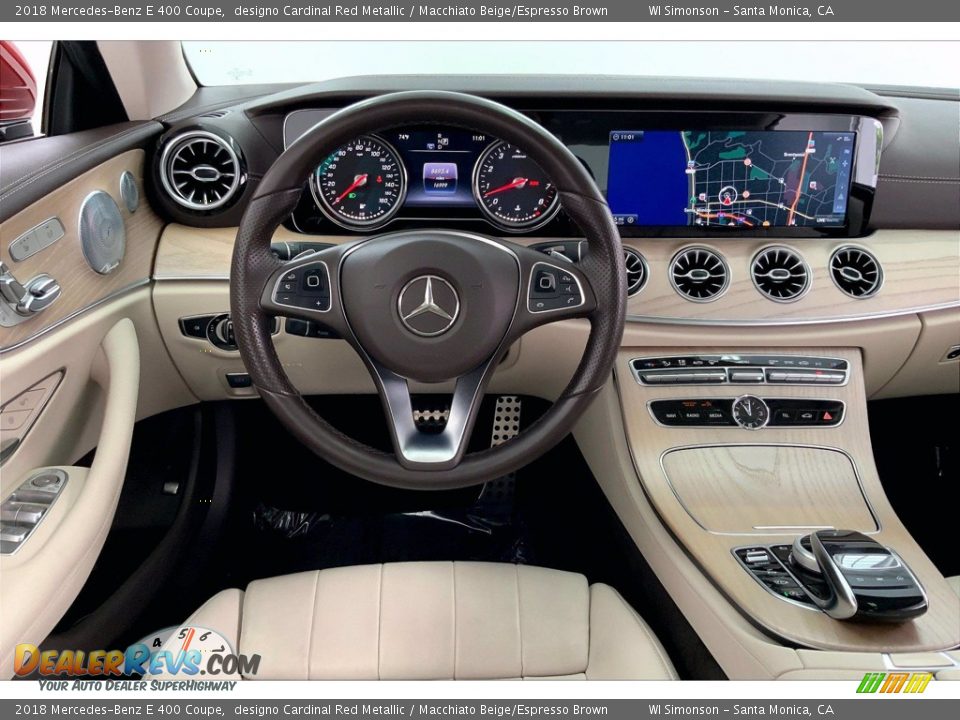 2018 Mercedes-Benz E 400 Coupe designo Cardinal Red Metallic / Macchiato Beige/Espresso Brown Photo #4