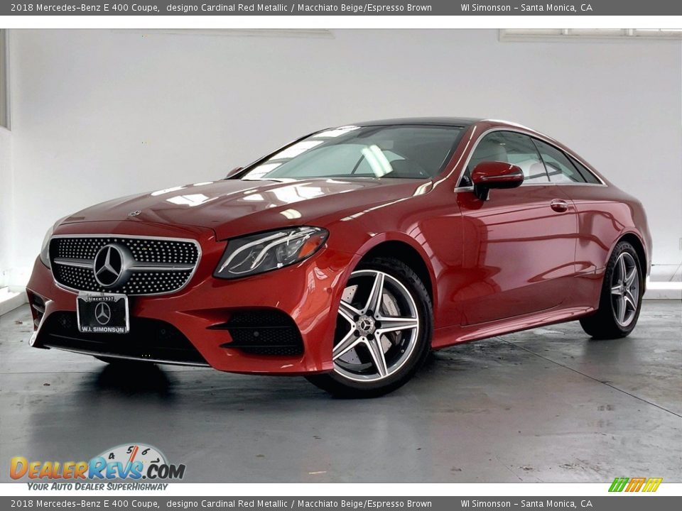 2018 Mercedes-Benz E 400 Coupe designo Cardinal Red Metallic / Macchiato Beige/Espresso Brown Photo #12