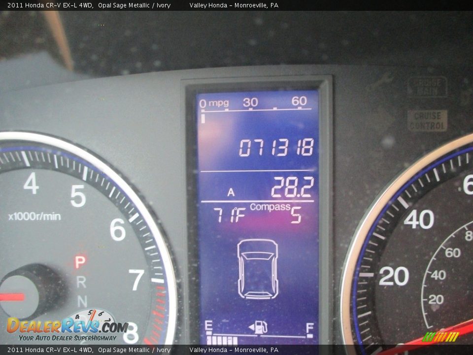 2011 Honda CR-V EX-L 4WD Opal Sage Metallic / Ivory Photo #20