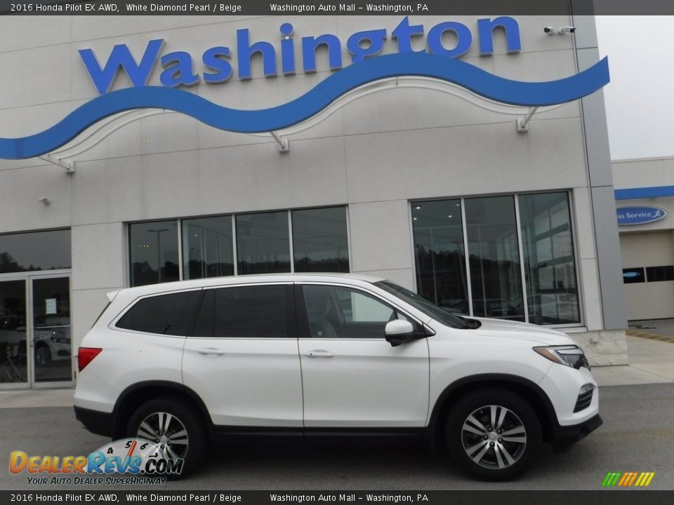 2016 Honda Pilot EX AWD White Diamond Pearl / Beige Photo #2