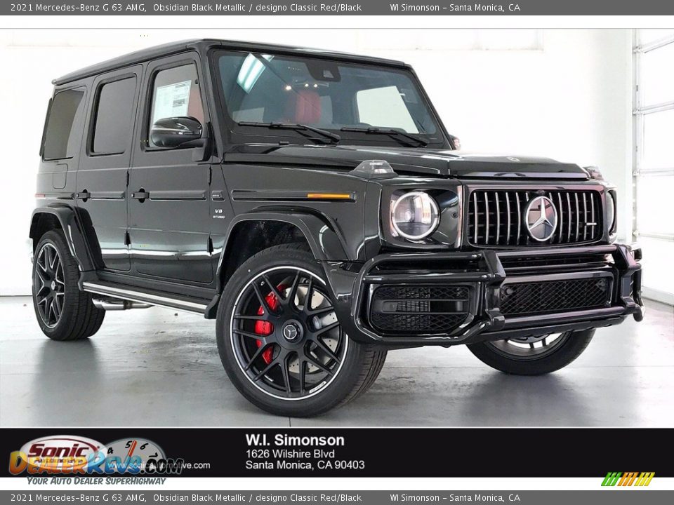 2021 Mercedes-Benz G 63 AMG Obsidian Black Metallic / designo Classic Red/Black Photo #1