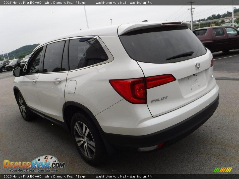 2016 Honda Pilot EX AWD White Diamond Pearl / Beige Photo #7