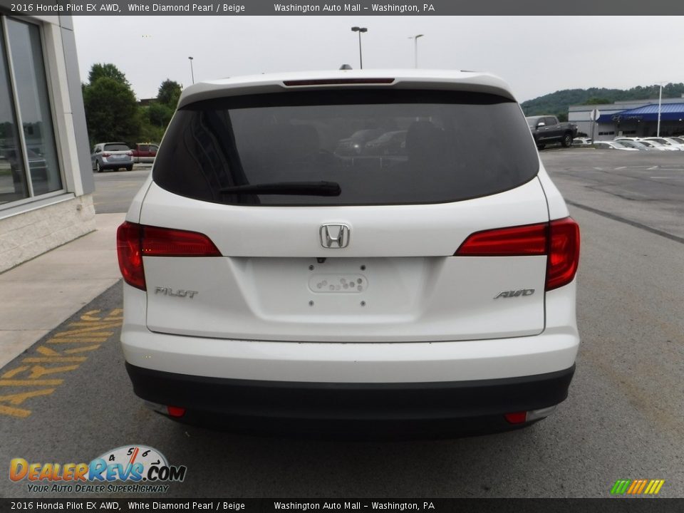 2016 Honda Pilot EX AWD White Diamond Pearl / Beige Photo #8