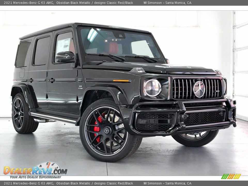 2021 Mercedes-Benz G 63 AMG Obsidian Black Metallic / designo Classic Red/Black Photo #10