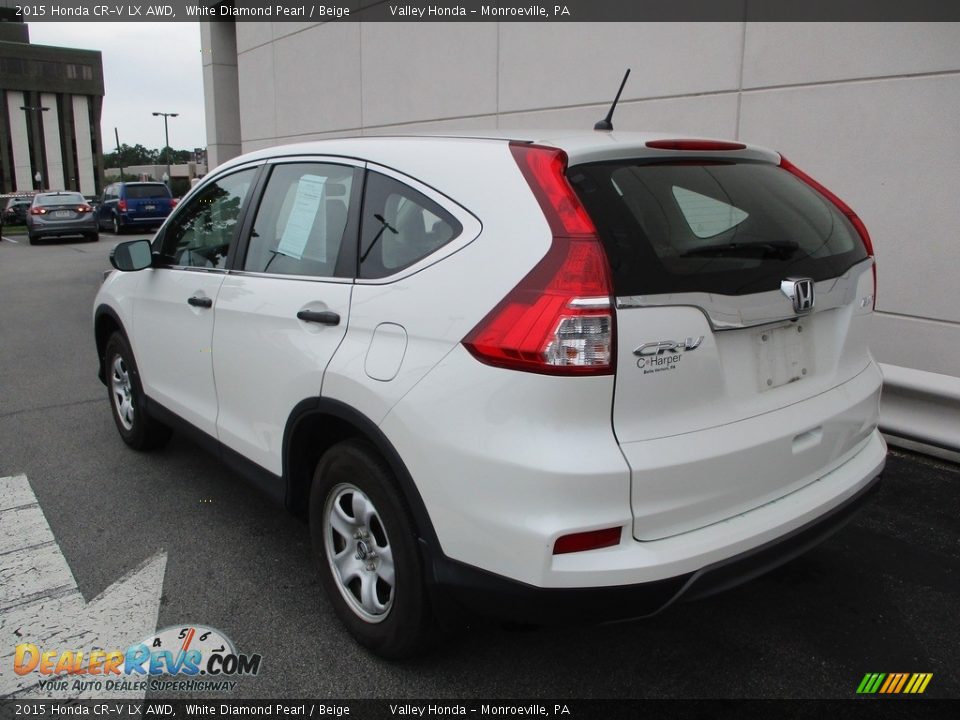 2015 Honda CR-V LX AWD White Diamond Pearl / Beige Photo #3