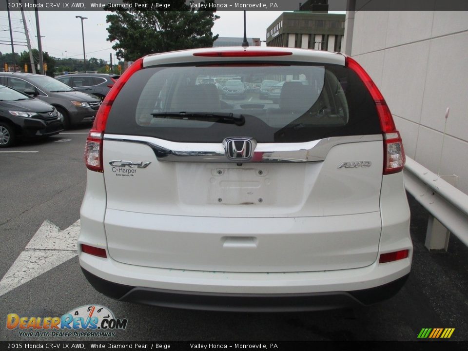 2015 Honda CR-V LX AWD White Diamond Pearl / Beige Photo #4