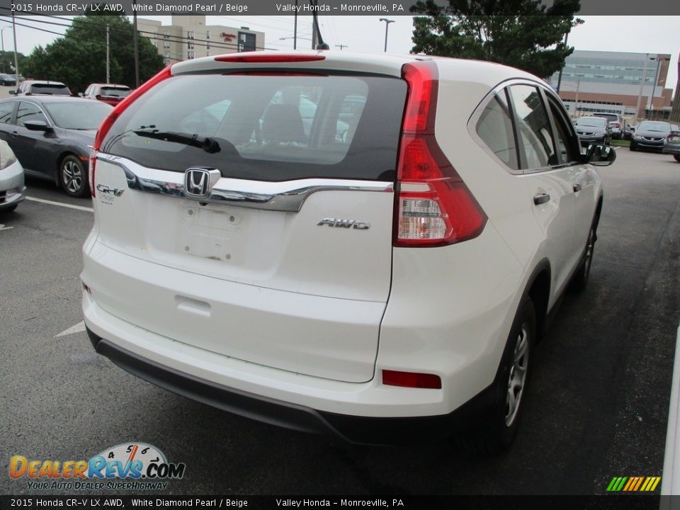 2015 Honda CR-V LX AWD White Diamond Pearl / Beige Photo #5