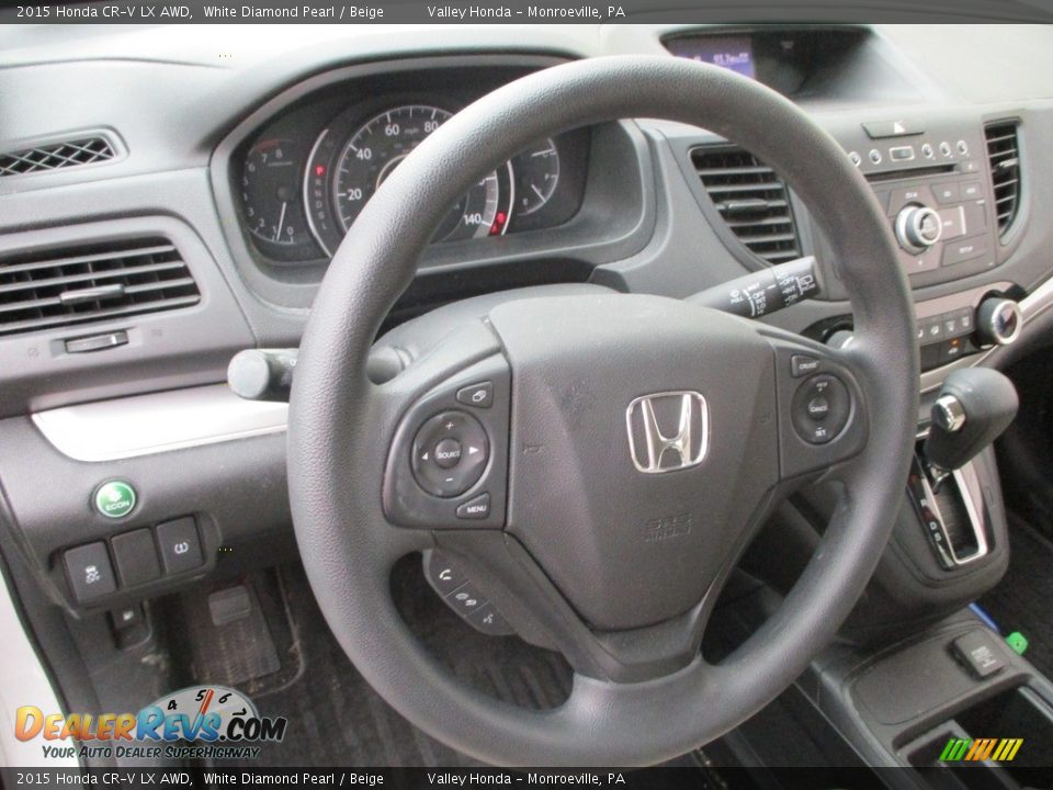 2015 Honda CR-V LX AWD White Diamond Pearl / Beige Photo #13