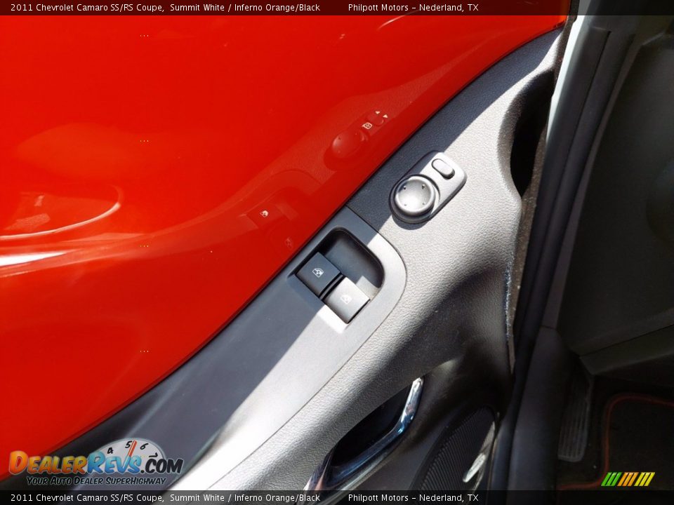 2011 Chevrolet Camaro SS/RS Coupe Summit White / Inferno Orange/Black Photo #13