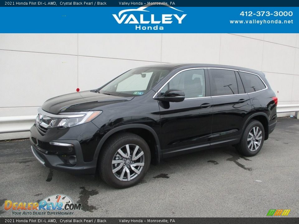 2021 Honda Pilot EX-L AWD Crystal Black Pearl / Black Photo #1