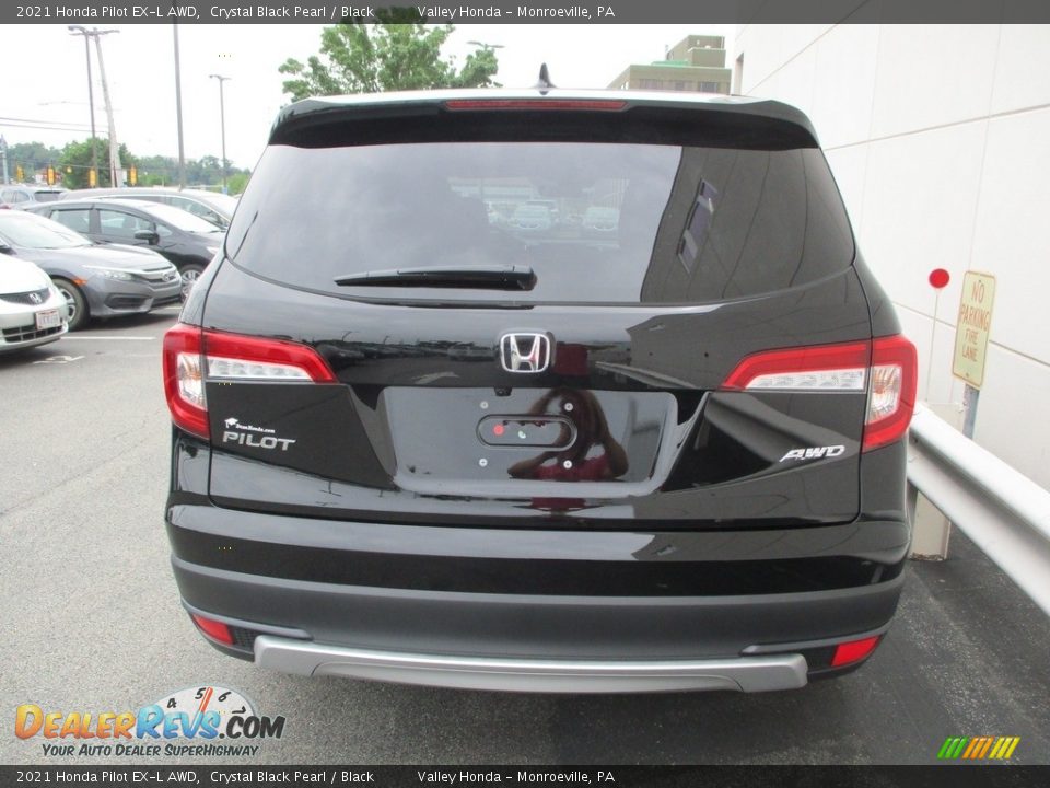 2021 Honda Pilot EX-L AWD Crystal Black Pearl / Black Photo #4