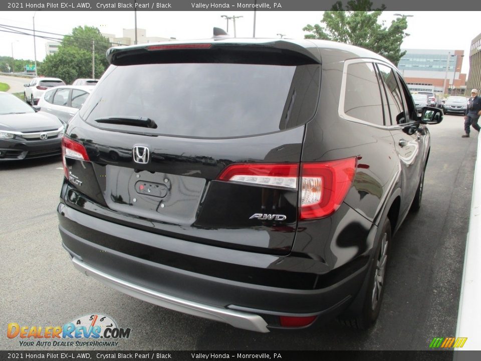 2021 Honda Pilot EX-L AWD Crystal Black Pearl / Black Photo #5