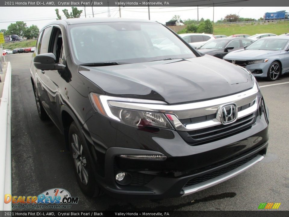 2021 Honda Pilot EX-L AWD Crystal Black Pearl / Black Photo #7