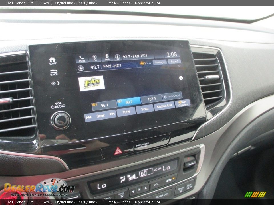 2021 Honda Pilot EX-L AWD Crystal Black Pearl / Black Photo #16