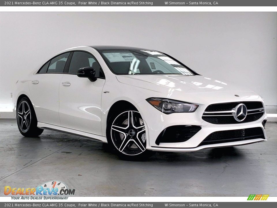 2021 Mercedes-Benz CLA AMG 35 Coupe Polar White / Black Dinamica w/Red Stitching Photo #12