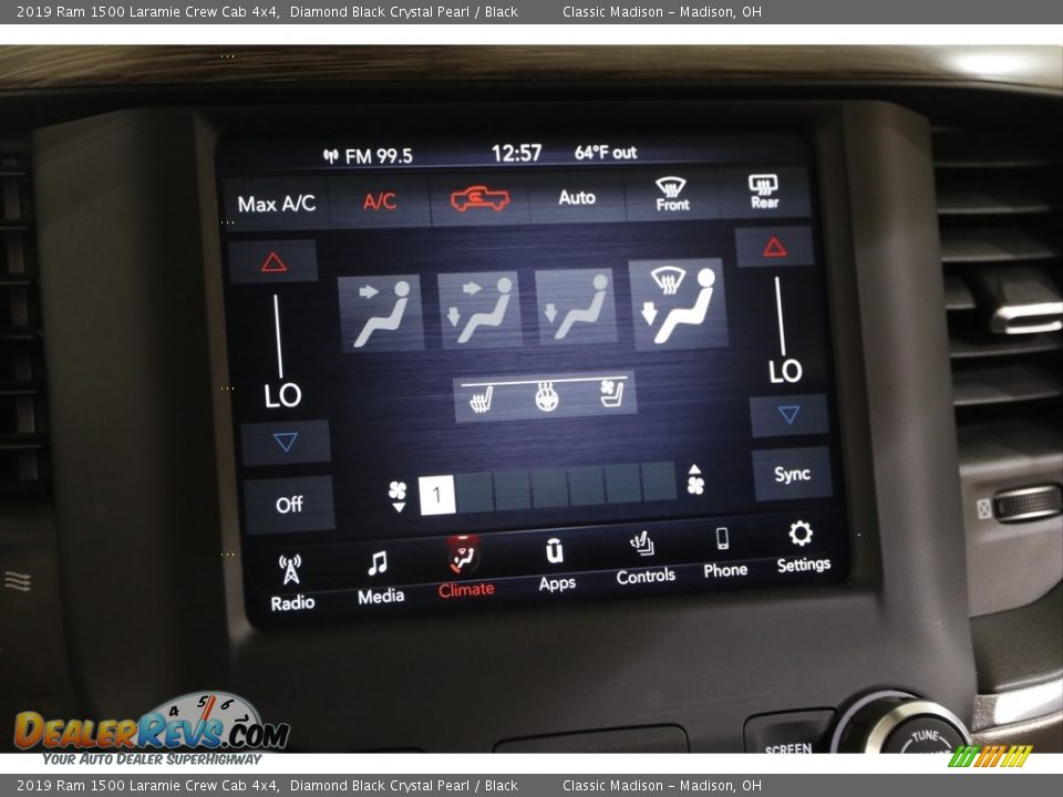 Controls of 2019 Ram 1500 Laramie Crew Cab 4x4 Photo #11