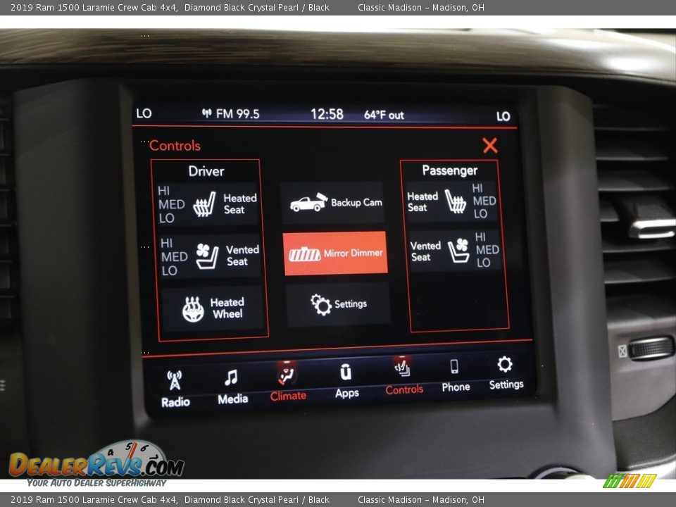 2019 Ram 1500 Laramie Crew Cab 4x4 Diamond Black Crystal Pearl / Black Photo #12