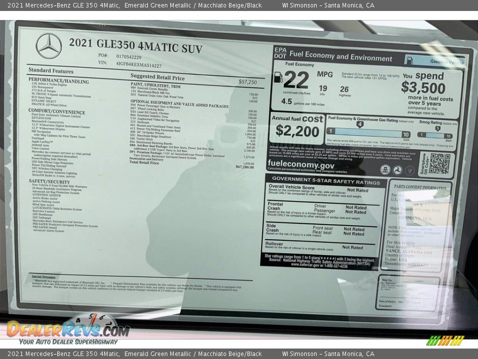 2021 Mercedes-Benz GLE 350 4Matic Emerald Green Metallic / Macchiato Beige/Black Photo #13