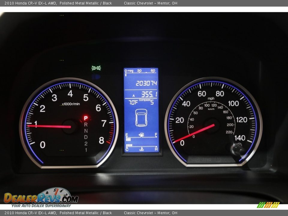 2010 Honda CR-V EX-L AWD Polished Metal Metallic / Black Photo #8