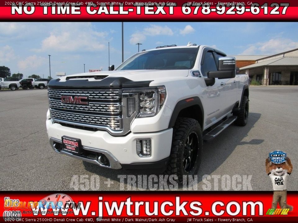 2020 GMC Sierra 2500HD Denali Crew Cab 4WD Summit White / Dark Walnut/Dark Ash Gray Photo #1