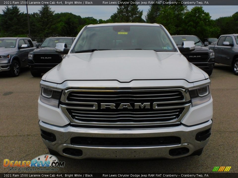 2021 Ram 1500 Laramie Crew Cab 4x4 Bright White / Black Photo #2