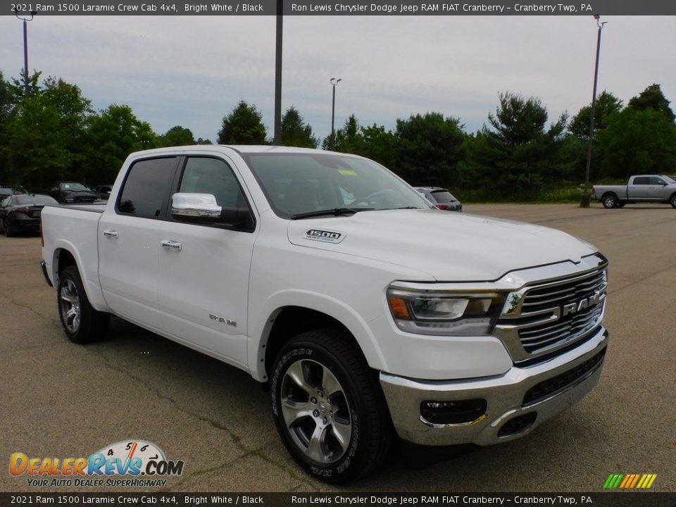 2021 Ram 1500 Laramie Crew Cab 4x4 Bright White / Black Photo #3