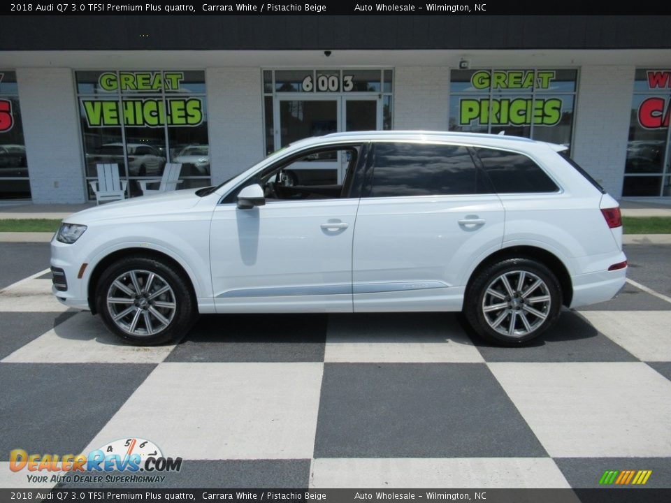 2018 Audi Q7 3.0 TFSI Premium Plus quattro Carrara White / Pistachio Beige Photo #1