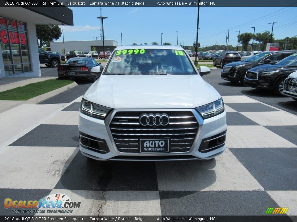 2018 Audi Q7 3.0 TFSI Premium Plus quattro Carrara White / Pistachio Beige Photo #2