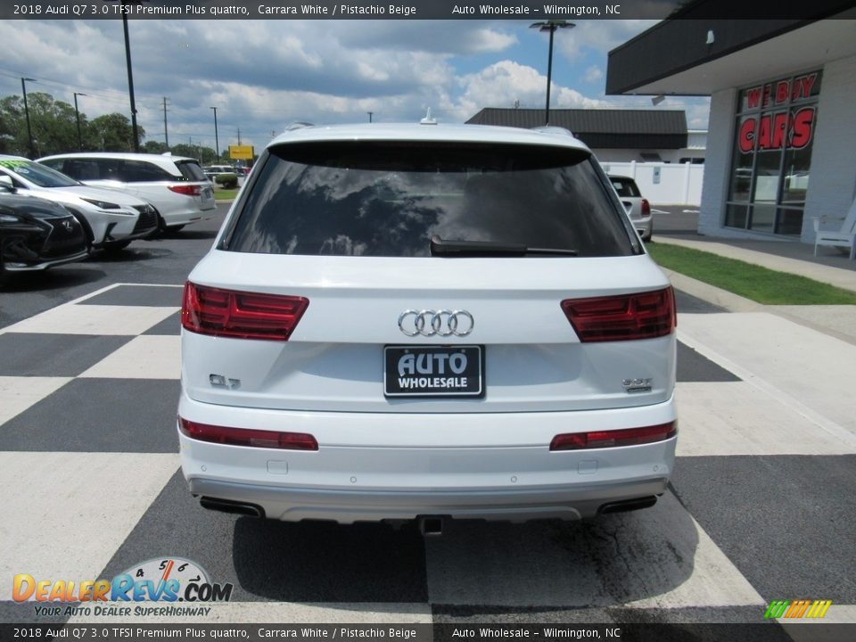 2018 Audi Q7 3.0 TFSI Premium Plus quattro Carrara White / Pistachio Beige Photo #4