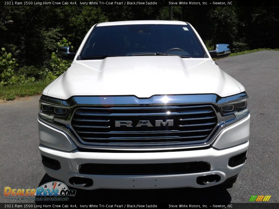 2021 Ram 1500 Long Horn Crew Cab 4x4 Ivory White Tri-Coat Pearl / Black/New Saddle Photo #3