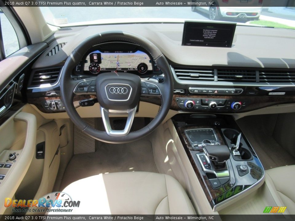 2018 Audi Q7 3.0 TFSI Premium Plus quattro Carrara White / Pistachio Beige Photo #15