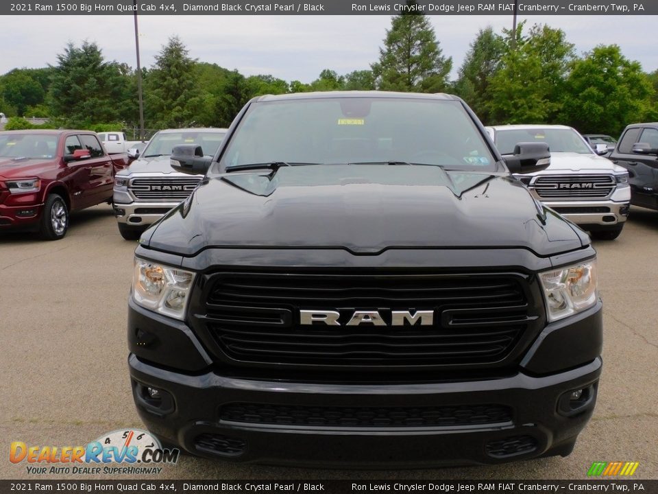 2021 Ram 1500 Big Horn Quad Cab 4x4 Diamond Black Crystal Pearl / Black Photo #2