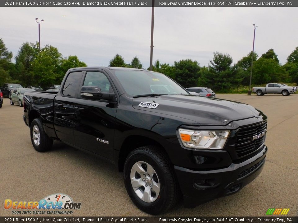 2021 Ram 1500 Big Horn Quad Cab 4x4 Diamond Black Crystal Pearl / Black Photo #3