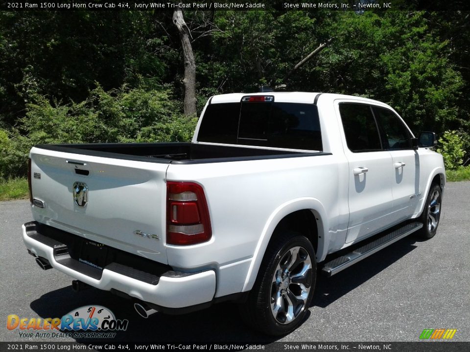 2021 Ram 1500 Long Horn Crew Cab 4x4 Ivory White Tri-Coat Pearl / Black/New Saddle Photo #6