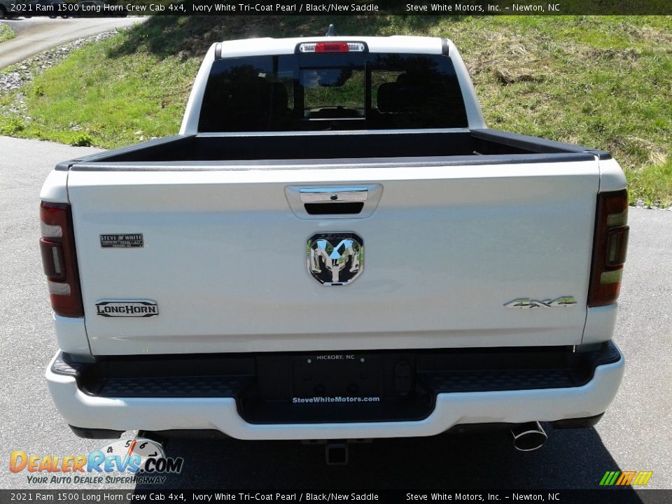 2021 Ram 1500 Long Horn Crew Cab 4x4 Ivory White Tri-Coat Pearl / Black/New Saddle Photo #7