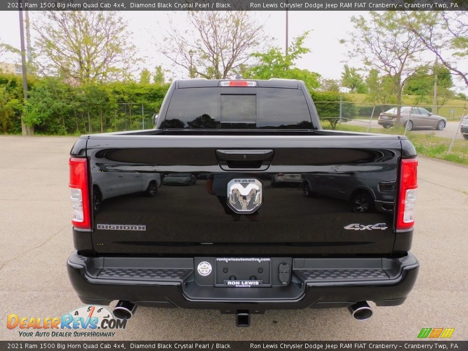 2021 Ram 1500 Big Horn Quad Cab 4x4 Diamond Black Crystal Pearl / Black Photo #6