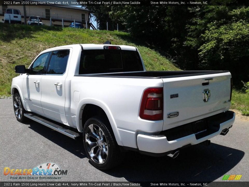 2021 Ram 1500 Long Horn Crew Cab 4x4 Ivory White Tri-Coat Pearl / Black/New Saddle Photo #9