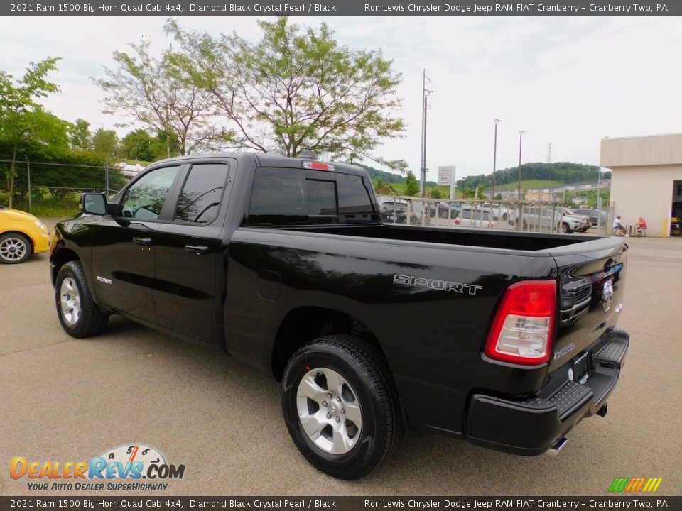 2021 Ram 1500 Big Horn Quad Cab 4x4 Diamond Black Crystal Pearl / Black Photo #8